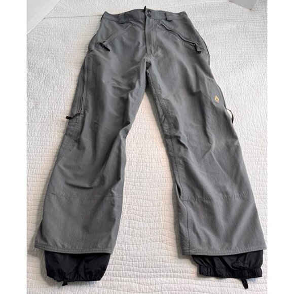 Burton Mens Snowboard Ski Pants SZ M Gray Waterproof Outdoor Adjustable - Picture 11 of 13